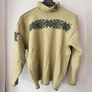 Men's Wool Turtleneck Sweater with Nordic Pattern